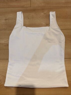H&M White Square Neck Tank Top